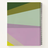 Paarse en groene geometrische kunst op maat notitieboek (Achterkant)