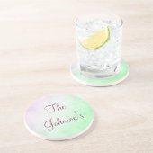 Paarse en groene gradiënt personaliseren zandsteen onderzetter (Zijkant)