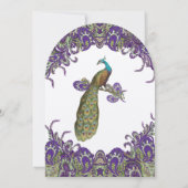 Paarse en groene huwelijksuitnodigingen kaart (Achterkant)