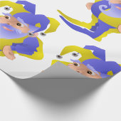 Paarse en groene jester cadeaupapier