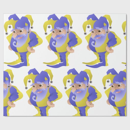 Paarse en groene jester cadeaupapier (Vlak)