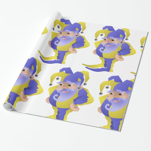 Paarse en groene jester cadeaupapier (Uitgerold)