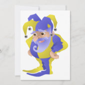 Paarse en groene jester kaart (Voorkant)