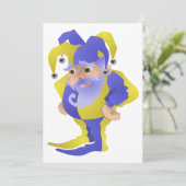 Paarse en groene jester kaart (Staand voorkant)