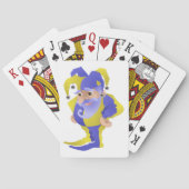 Paarse en groene jester pokerkaarten (Achterkant)