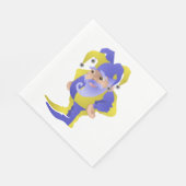 Paarse en groene jester servet (Hoek)