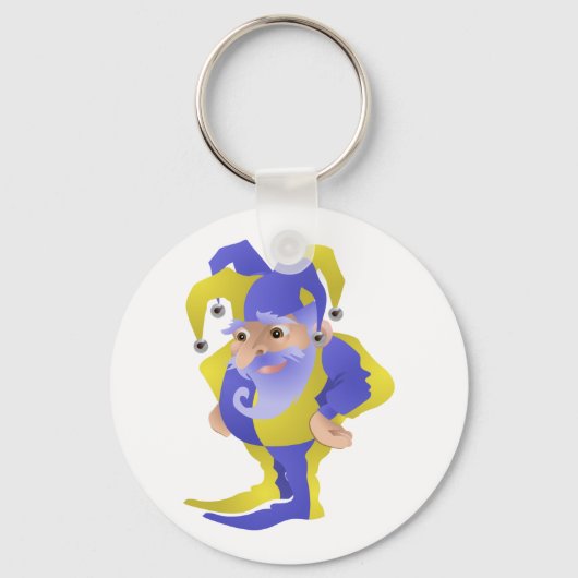 Paarse en groene jester sleutelhanger (Voorkant)