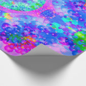 Paarse en groene Kaleidoscoop Fractal Art Cadeaupapier (Hoek)