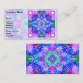 Paarse en groene Kaleidoscoop Fractal Visitekaartje (Voorkant / Achterkant)