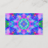 Paarse en groene Kaleidoscoop Fractal Visitekaartje (Achterkant)