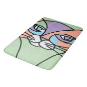 Paarse en groene kattengezicht badmat (Gekanteld)