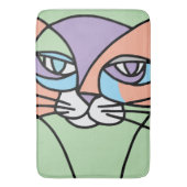 Paarse en groene kattengezicht badmat (Voorkant Verticaal)