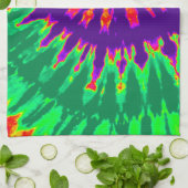 Paarse en groene keukenhanddoeken (Gevouwen)