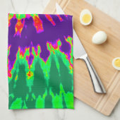 Paarse en groene keukenhanddoeken (Quarter Fold)