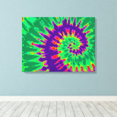 Paarse en groene kleurstof 24-inch x18-inch art canvas afdruk (Insitu (Houten vloer))