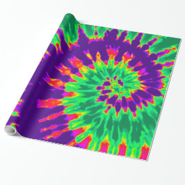 Paarse en groene kleurstof cadeaupapier