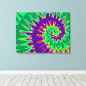 Paarse en groene kleurstof canvas afdruk (Insitu (Houten vloer))