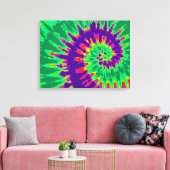 Paarse en groene kleurstof canvas afdruk (Insitu (Woonkamer))