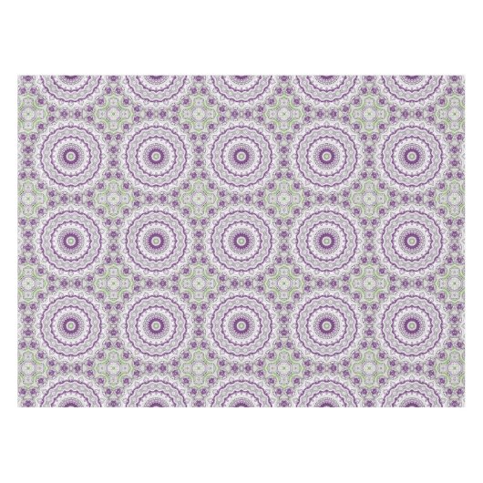 Paarse en groene mandala patroon ontwerp tafelkleed (Voorkant (Horizontaal))