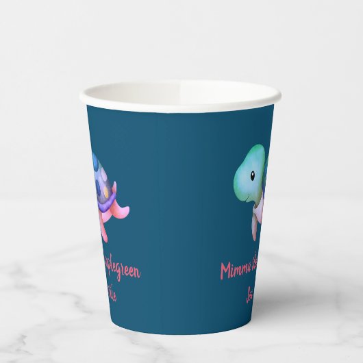 Paarse en groene manie met de Zee Papieren Bekers (Links)