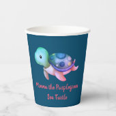 Paarse en groene manie met de Zee Papieren Bekers (Voorkant)