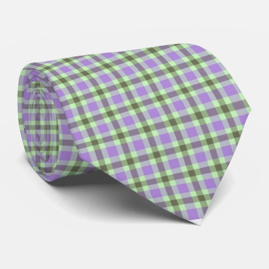 Paarse en groene Mannen Necktie Stropdas (Opgerold)
