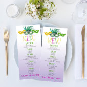 Paarse en groene Masquerade Birthday Party Menu