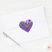 Paarse en groene modus hart sticker (Envelop)