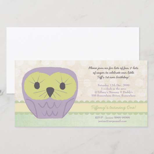 Paarse en groene oliefabriek 1e verjaardag (Voorkant / Achterkant)