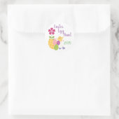 Paarse en groene paaseierjacht ronde sticker (Tas)