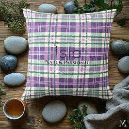 Paarse en groene plaid | Aangepaste Elegant Tartan Kussen