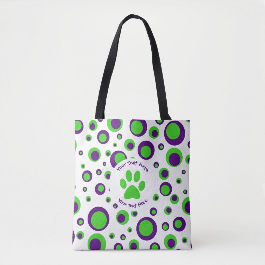 [Paarse en groene] pokadots Tote Bag (Voorkant)
