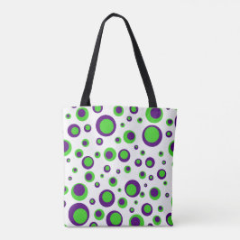 [Paarse en groene] pokadots Tote Bag