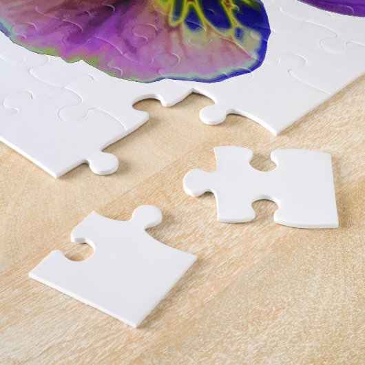 Paarse en groene puzzle legpuzzel (Zijkant)