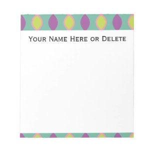 Paarse en groene Retro 70's patroon Notitieblok