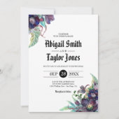 Paarse en groene Romantische Gothic Lenten Roos We Kaart (Voorkant)