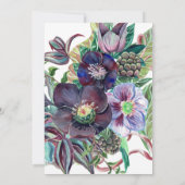 Paarse en groene Romantische Gothic Lenten Roos We Kaart (Achterkant)