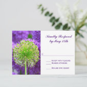 Paarse en groene RSVP-kaarten RSVP Kaartje (Staand voorkant)