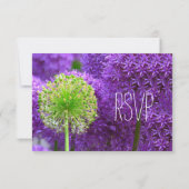 Paarse en groene RSVP-kaarten RSVP Kaartje (Achterkant)