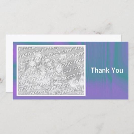 Paarse en groene schaduw bedankkaart (Voorkant / Achterkant)