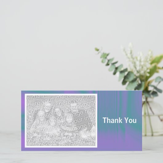 Paarse en groene schaduw bedankkaart (Staand voorkant)