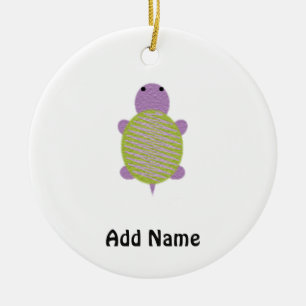 Paarse en groene schildpad keramisch ornament