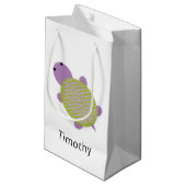 Paarse en groene schildpad klein cadeauzakje (Voorkant Gekanteld)