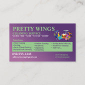 Paarse en groene schoonmaakservice Visitekaartje (Voorkant)