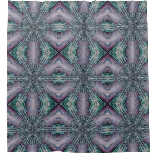 paarse en groene scifi moderne futuristische techn douchegordijn (Voorkant)