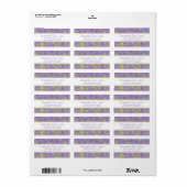 Paarse en groene Scroll Aangepast adres Etiket (Full Sheet)