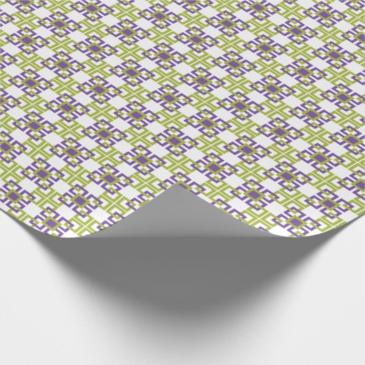 Paarse en groene snijvlakken cadeaupapier (Hoek)