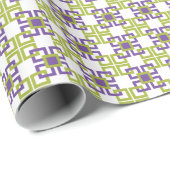 Paarse en groene snijvlakken cadeaupapier (Rol Hoek)