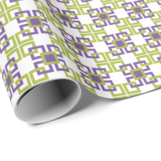 Paarse en groene snijvlakken cadeaupapier (Rol Hoek)