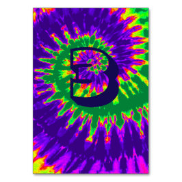 Paarse en groene spiraalkleurige kleurstof drie kaart